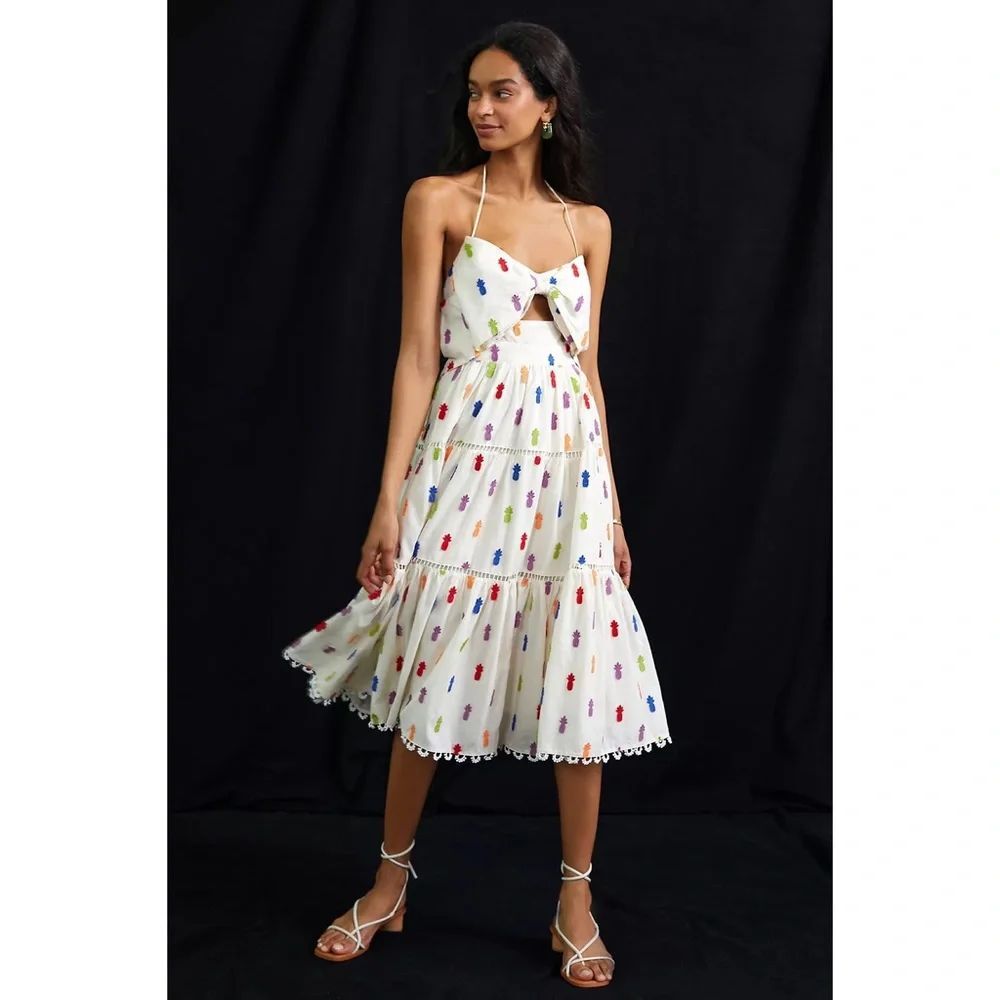 Anthropologie Farm Rio Pineapple Mini Dress